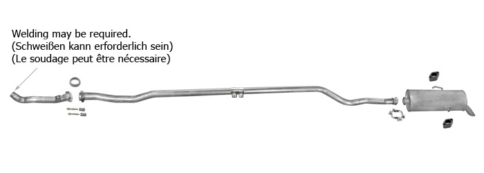Auspuff für CITROEN SAXO 1.1 1.4 2000-2004 +Rohr Auspuffanlage