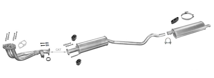 Auspuff OPEL ASTRA F 1.6 CC Schrägheck 09.1994-1996 Auspuffanlage