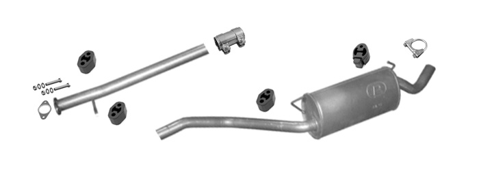 Mittelschalldämpfer für FORD TOURNEO CONNECT 1.8 TDCi 2002-07.2004 LWB Auspuff