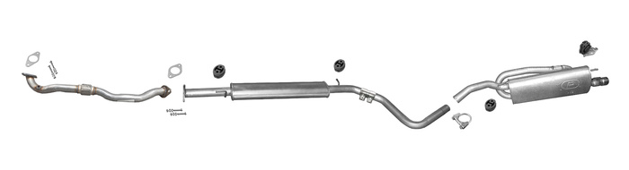 Auspuff +Rohr für FIAT BRAVO 198 II 1.4 T-Jet 150PS +Chrom Endrohr Auspuffanlage