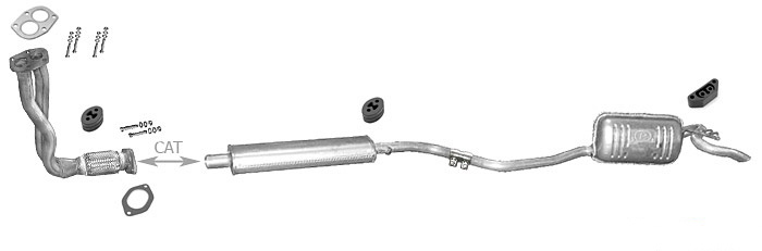 Auspuff FIAT PUNTO (176) 1.6 90PS Schrägheck Auspuffanlage