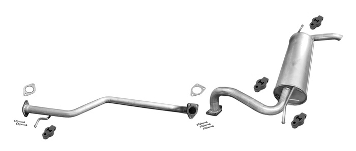 Auspuff für MITSUBISHI PAJERO PININ 1.8 114PS LWB Auspuffanlage