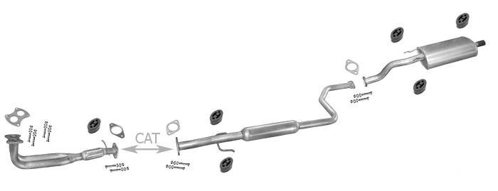 Auspuff ROVER 400 (RT) 414 416 Si Schrägheck +Rohr Auspuffanlage