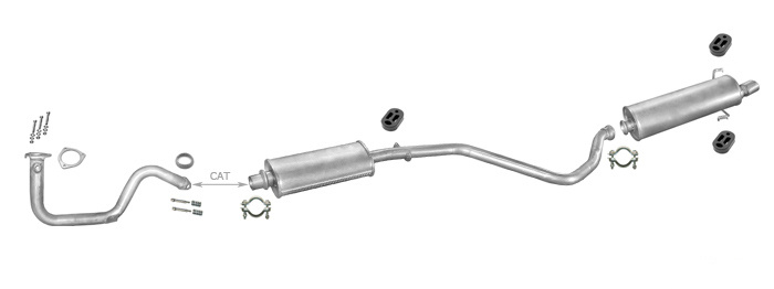 Auspuff PEUGEOT 306 1.4 mit CHROM Endrohr 04.1999-2001 Auspuffanlage