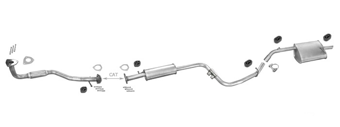 Auspuff DAEWOO NUBIRA 1.6 16V 106PS Schrägheck 1997-1999 +Rohr Auspuffanlage