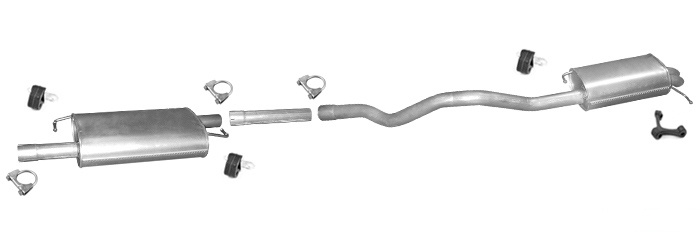 Auspuff VW T5 TRANSPORTER V 2.0 2.5 TDI BiTDi PRITSCHE LWB-Lang ohne E-PRÜFZ