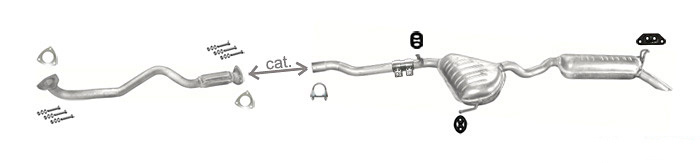 Auspuff FIAT BRAVA / BRAVO (182) 1.9 TD 1996-2001 Auspuffanlage