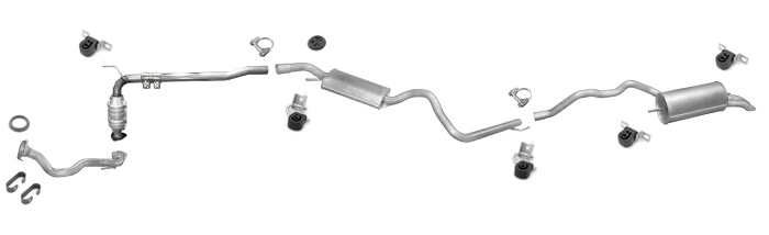 Auspuff + Katalysator VW T4 2.5 TDI SYNCRO LWB-Lang ab 1998 +Hosenrohr