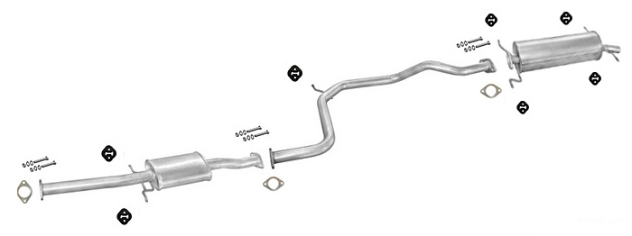 Auspuff MAZDA 626 III (GD) 1.8 2.0 Schrägheck Stufenheck Auspuffanlage