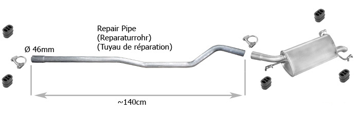 Auspuff OPEL CORSA C 1.7 DI DTI 65/75PS 2000-2003 Auspuffanlage