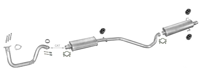 Auspuff PEUGEOT 306 1.4 mit CHROM Endrohr 03.1993-02.1997 Auspuffanlage