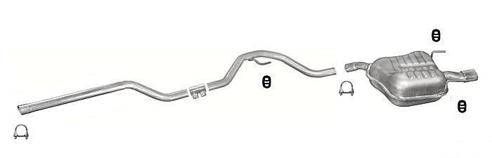 Auspuff OPEL VECTRA C 1.9 CDTI für mit DPF mit CHROM Endrohr Auspuffanlage