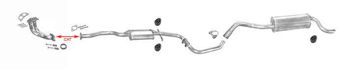 Auspuff FORD ESCORT 1.4 Stufenheck Kombi 1994-2001 +Rohr Vorne Auspuffanlage