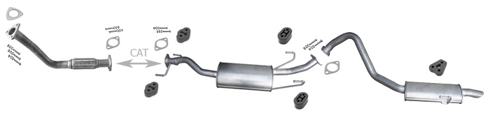 Auspuff HYUNDAI TERRACAN 2.9 CRDI 4WD 2003-2007 +Rohr Vorne Auspuffanlage