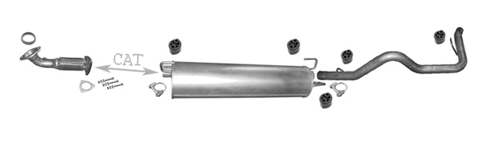 Auspuff für IVECO DAILY IV 2.3 3.0 TD ARVIN Linksverkehr +Rohr Auspuffanlage