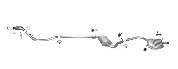 Auspuff +KAT für AUDI A4 B6 2.0 EURO 4 Original Form Auspuffanlage