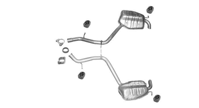 Auspuff MERCEDES (W211 S211) E200 E240 E320 E500 E500T auch 4-Matic 2xESD