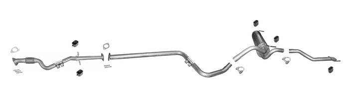 Auspuff mit Rohr Mitte für OPEL ASTRA J 1.4 Turbo auch LPG Kombi +Rohr Vorne