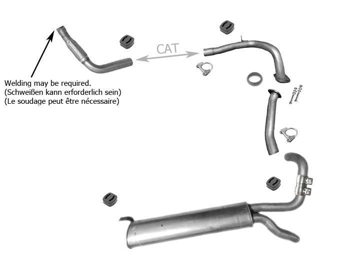 Auspuff für MERCEDES G-KLASSE (W463) G 300 TD 3.0 Auspuffanlage