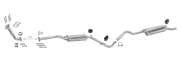 Auspuff SKODA FELICIA 1.3 68PS FUN PICK-UP Auspuffanlage