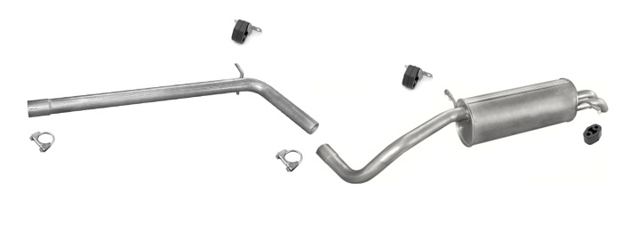 Auspuff für VW FOX 1.4 TDI Rohr+ESD Auspuffanlage