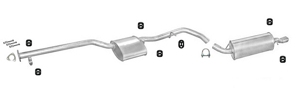 Auspuff OPEL CALIBRA 2.0 115PS 1990-1997 Auspuffanlage