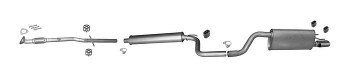 Auspuff für OPEL MERIVA B 1.4 T Ab 03.2010 mit Chrom Endrohr +Rohr Auspuffanlage