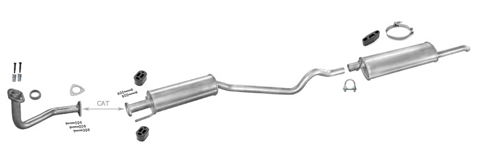 Auspuff OPEL ASTRA F 1.6 71PS Stufenheck 1993-1996 +Rohr Auspuffanlage