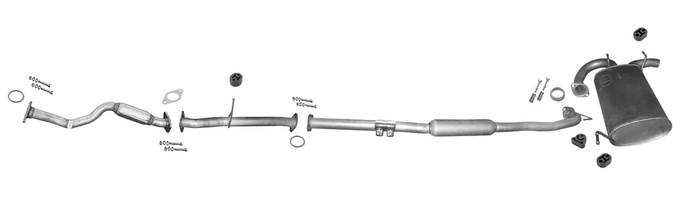 Auspuff für NISSAN X-TRAIL (T30) 2.2 dCi TD 2001-2003 +Rohre Auspuffanlage