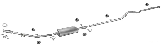 Auspuff VW LT 2.8 TDI 28 35 XLWB-längste 1997-2006 +Rohr Vorne Auspuffanlage