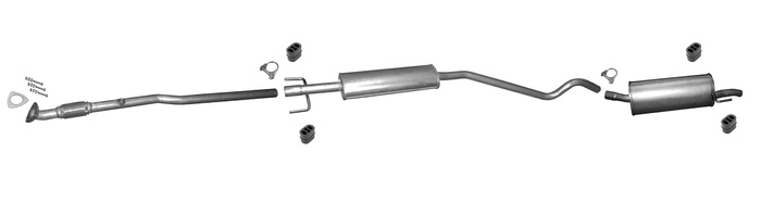 Auspuff für Opel Astra G CC Schrägheck 1.4 09.2003-12.2009 + Rohr