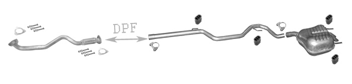 Auspuff für SAAB 9-3 1.9 TD FÜR AUTO MIT DPF Auspuffanlage
