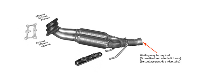 Reparaturroh für A3 ALTEA TOLEDO LEON OCTAVIA CADDY GOLF V VI JETTA 1.6i Auspuff