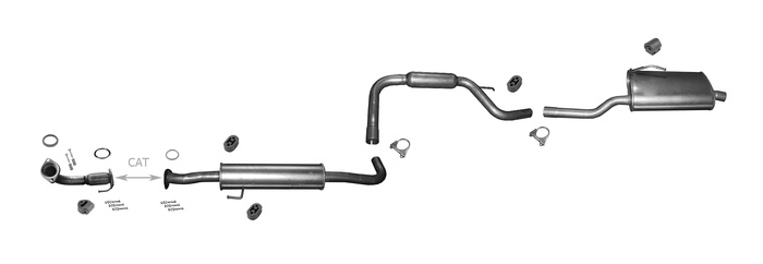Auspuff + Rohr für HONDA ACCORD VII Tourer 2.0 Kombi Auspuffanlage