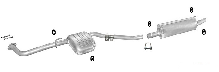 Auspuff OPEL OMEGA B 2.0 2.2 DTI 2.5 DTI TD Kombi Caravan Auspuffanlage