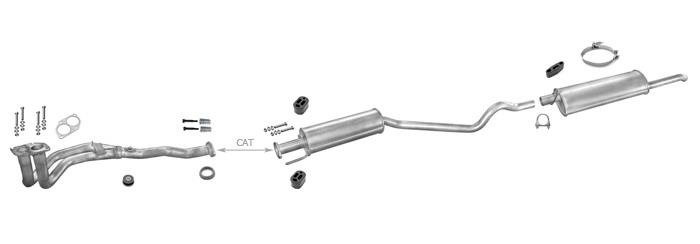 Auspuff OPEL ASTRA F 2.0 115PS Stufenheck 1992-1996 +Rohr Auspuffanlage