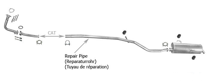 Auspuff PEUGEOT 206 1.4 75PS Schrägheck 1998-2001 Auspuffanlage