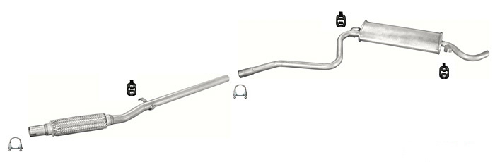 Auspuff FIAT CINQUECENTO 0.9 900 i.e. 1992-1999 Auspuffanlage