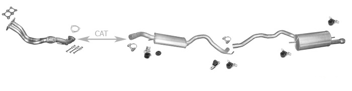 Auspuff VW T4 TRANSPORTER IV 2.5 SYNCRO SWB ab 1996 +Hosenrohr Auspuffanlage