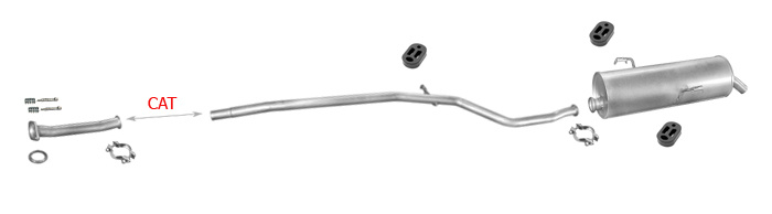 Auspuff PEUGEOT 206 1.1 1.4 Schrägheck 1998-2001 +Rohr Auspuffanlage