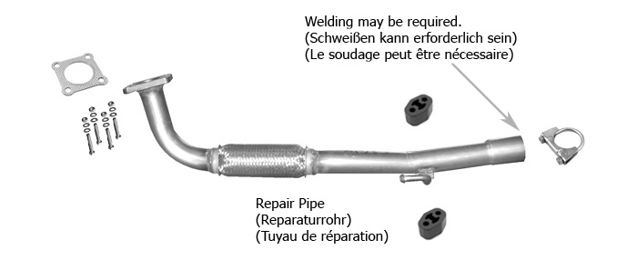 Reparaturrohr SEAT AROSA VW LUPO POLO 1.0 50PS 1.4 60PS 1999-2004 Flexrohr