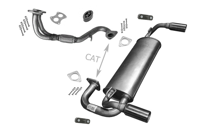 Auspuff für MG F ROVER MGF SCHRÄGHECK 1.8i VVC mit CAT bis 2000 Auspuffanlage