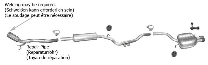 Auspuff VW PASSAT B6 & CC 2.0 TDI 140PS Stufenheck Variant Coupe +Rohr