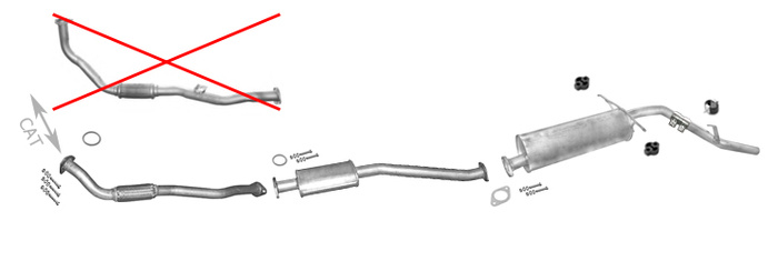 Auspuff für NISSAN NAVARA (D22) 2.5 TD TDiC 103PS mit KAT 1998-2001 auch Pick Up