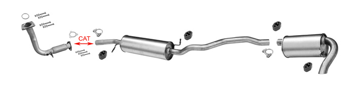 Auspuff für FORD GALAXY 2.0 8V 116PS 12.1995-04.1997 Auspuffanlage