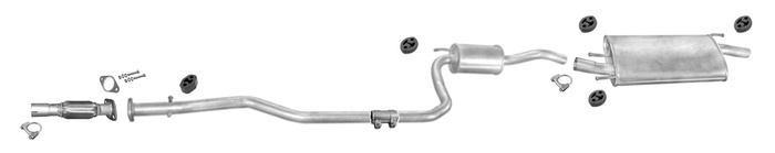 Auspuff für FORD FIESTA IV 1.25 i 16V 75 PS Schrägheck und VAN Auspuffanlage