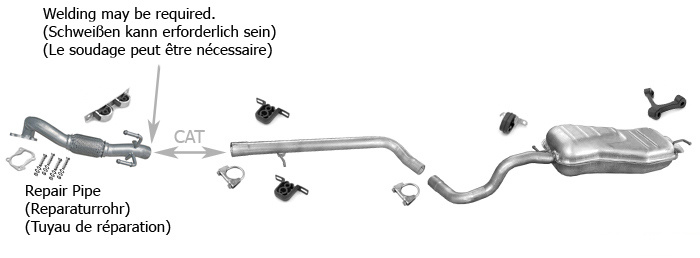 Auspuff SEAT LEON (1M1) 1.9 TDi Motor: AGR +Rohr Auspuffanlage