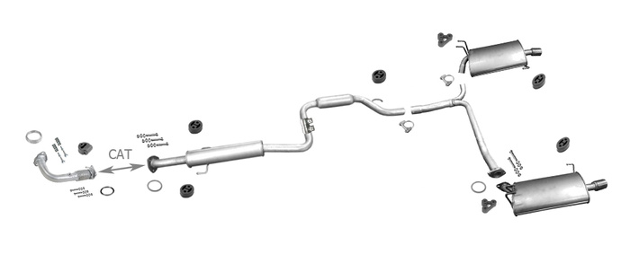 Auspuff +Rohr für HONDA ACCORD VII 2.4 190PS Kombi Auspuffanlage