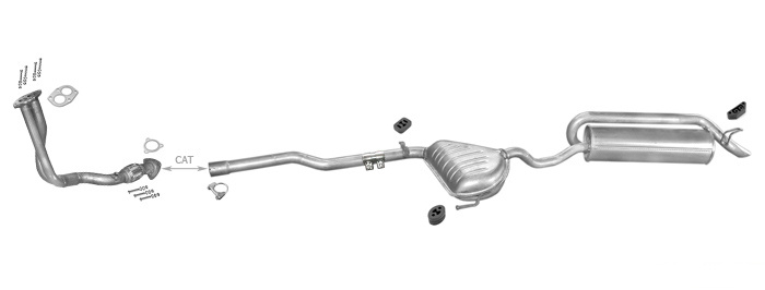 Auspuff FIAT MAREA 1.6 Stufenheck 05.1998-1999 +Rohr Auspuffanlage