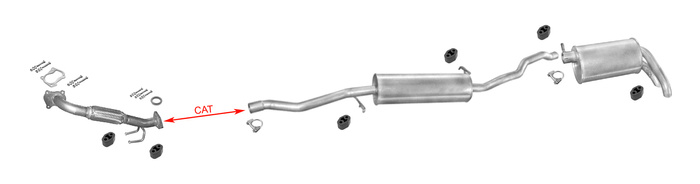 Auspuff FORD GALAXY I 1.9 TDI 90PS 1995-2000 +Rohr Vorne Auspuffanlage